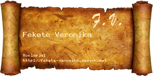 Fekete Veronika névjegykártya